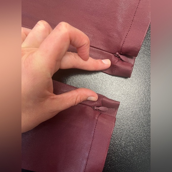 Theory - NWT Wine Colored Lamb Leather Pants Sz S - Picture 7 of 9